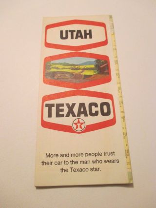 Vintage 1969 Texaco Utah Oil Gas Service Station Road Map