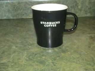 Starbucks Coffee Mug Black/white Lettering Bone China 16 Oz.  2008
