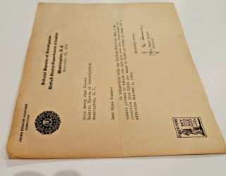 J Edgar Hoover typed letter signed Autograph FBI letterhead 1944 3