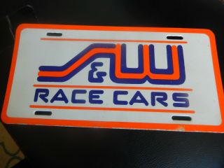 Vtg S&w Race Cars Front Runner Nostalgia Drag Racing License Plate Tag