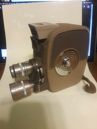 Vintage K - 26 Keystone 3 Lens Movie Camera 8mm With Case Good 4 Animation