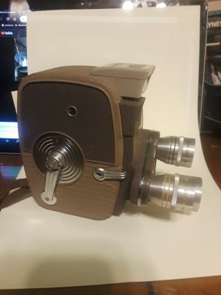 Vintage K - 26 Keystone 3 Lens Movie Camera 8mm with Case Good 4 Animation 3