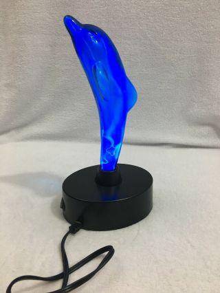 Lumisource Blue Dolphin Electric Motion Plasma Lamp Light 12 " Glass Globe Plasma