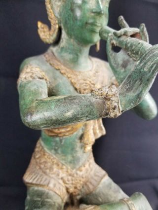 Large Vintage Thai Bronze Musician Statue Sculpture 20 
