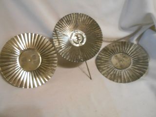 3 Vintage Tin Eagle Oil / Kerosene Lamp Lantern Reflectors Parts