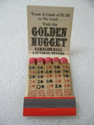 Las Vegas Rare Feature Golden Nugget Casino Hotel Club Restaurant Matchbook