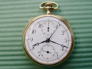 Longines Split Seconds Chronograph For Shreve & Co.  14k Solid Gold