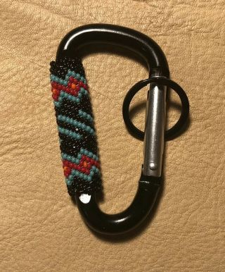 Totally Native American Lakota Sioux Beaded Carabiner Keychain