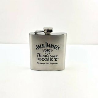 Jack Daniels " Tennessee Honey " Stainless Steel 6 Oz.  Flask Fly Straight