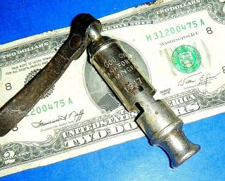 Antique Ww1 Alfred De Courcy Birmingham 1917 Officers Trench Whistle W/lanyard
