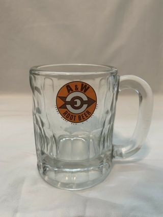 Vintage 1960’s A&w Root Beer Mug Brown & Orange Bullseye Arrow