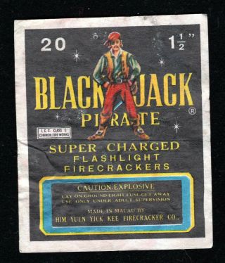 Black Jack Pirate Vintage Firecracker Label