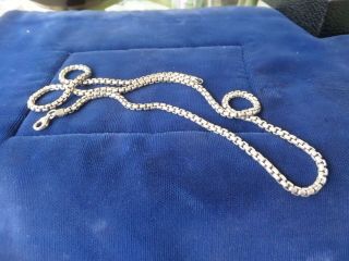 Vintage Sterling Silver 24 " Rolled Box Chain Weight 34.  7g Marked 925 Made Italy