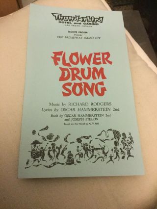 Vintage Hotel Thunderbird Casino Las Vegas Nevada Flower Drum Song Ad Mailer