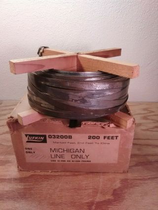 Lufkin Engineers Steel Measuring Tape Reel 200ft To 10ths - Vintage Survey