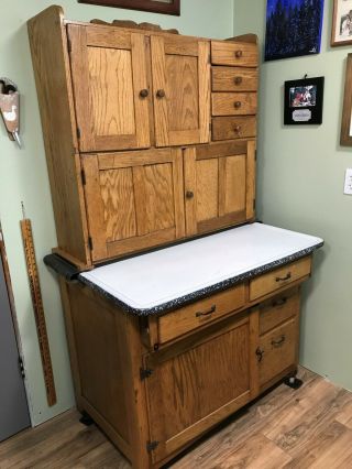 Oak Hoosier Style Kitchen Cupboard