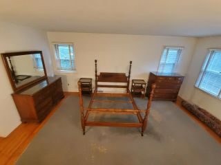 Pennsylvania House Solid Cherry Glass Topped Five Piece Full Bedroom Set