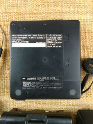 JVC XL - P70 Portable CD Player W/ AC - RS2 Station Unit & AA - R905J Charger Vintage 3