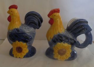 Vintage Avon Chicken Sugar Bowl & Creamer Rooster Ceramic Collectible Set