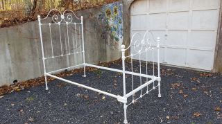 Antique Victorian Cast Iron Twin Bed Frame