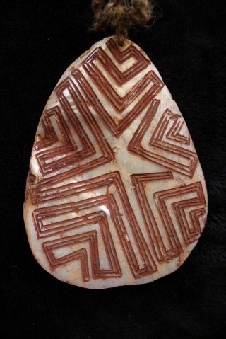Finely Engraved Aboriginal Pearl Shell Pendant - Western Australia Pre 1960 