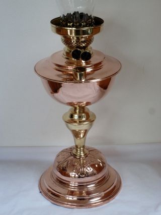 Quality Victorian Copper & Brass Duplex Oil Lamp Chimney Circa 1890 - 1900