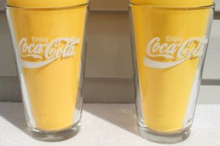 Set Of 2 Vintage Enjoy Coca Cola Enjoy Coke Pint Glasses