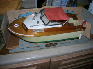 Toy Wood Boat Fleet Line Marlin Boat For K&o Toy Outboard Morors Ito Vintage