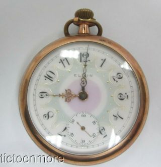 Antique Elgin Grade 336 18s 17j Fancy Painted Dial Pocket Watch 1911 Moseley Reg