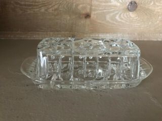 Butter Dish Vintage Clear Cut Glass