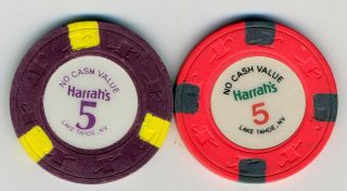 2 $5 No Cash Value (ncv) Chips From Harrah 