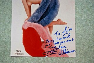 JUNE WILKINSON HAND SIGNED 8x10 PHOTO - 1960 ' s PLAYBOY PINUP SEXY BODY TO JIM 2
