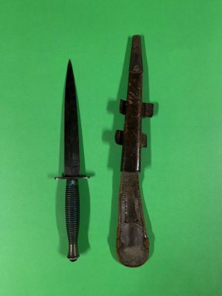 Antique England Bayonet W/ Leather Sheath British Army Wwi Wwii Military (4)