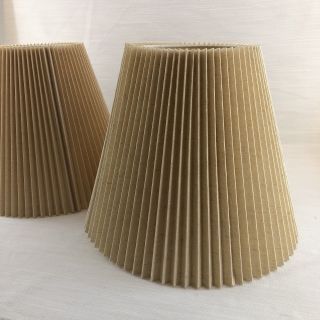1 - 12 " Vintage Beige Linen Pleated Table Lamp Shades Tapered Textured