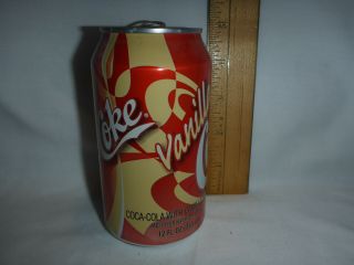 Vanilla Coke Soda 12 Oz.  Empty Can Coca Cola Vintage Pop Drink