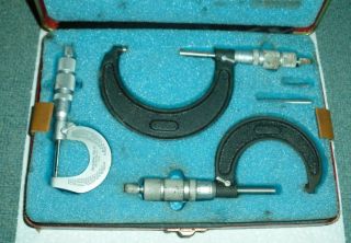 Vintage Central Tool Co.  3 Piece Micrometer Set With Case