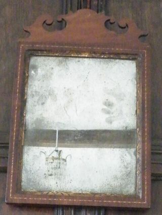 Charming Antique Restrained 18th C.  Fret Mirror Distressed Plate