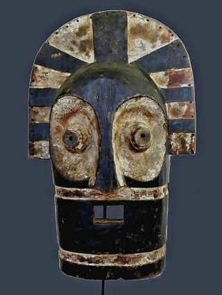 Monumental Kifwebe African Mask From Songye People (drc) 27 1/2 Inches Tall.