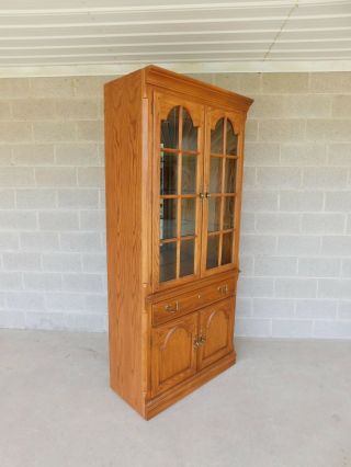 Thomasville American Oak Lighted Wall Cabinet 80 " H X 36 " W