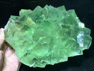 7.  5LB Rare Transparent Green Fluorite crystals on Matrix from Xianghualing 2