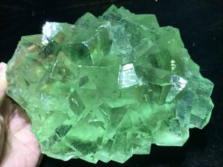 7.  5LB Rare Transparent Green Fluorite crystals on Matrix from Xianghualing 3