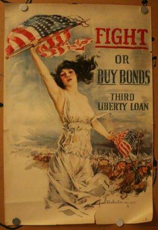 Wwi 1918 Poster Third Liberty Loan By Christy