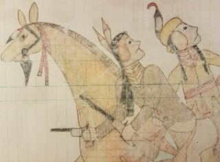 ORIGIONAL LEDGER ART DRAWING by Tobey Red Horse 1917. 3