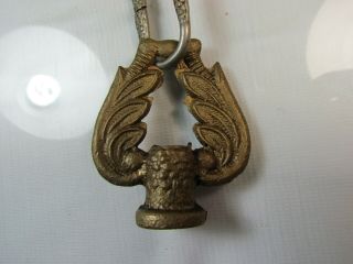 Vintage European Brass Bronze 2 " Chandelier Finial Hook Loop 3/8 " Thread - F14