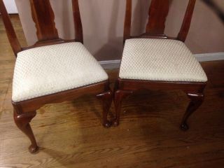 Two Statton Old Towne Solid Cherry Queen Anne Dining Side Chairs
