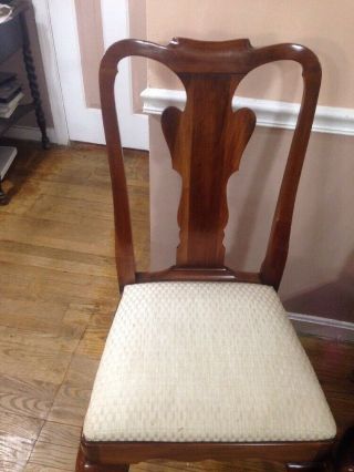 Two STATTON Old Towne Solid Cherry Queen Anne Dining Side Chairs 2