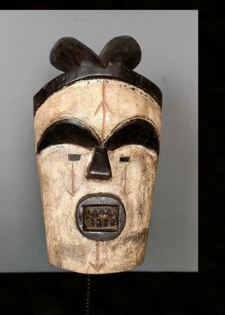 Old Tribal Igbo Spirit Mask With Horns - - Nigeria