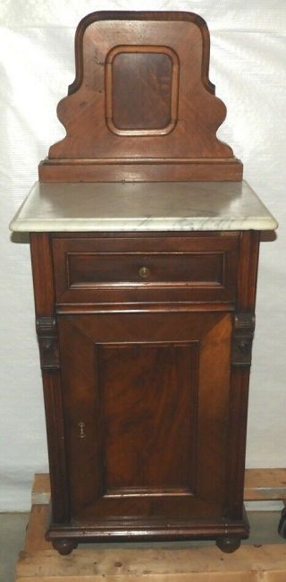 Antique White Marble Top Night Stand