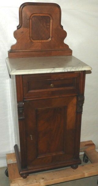 Antique White Marble Top Night Stand 2
