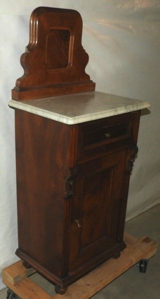 Antique White Marble Top Night Stand 3